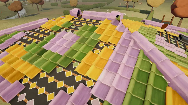 Close-up of a tile design in progress